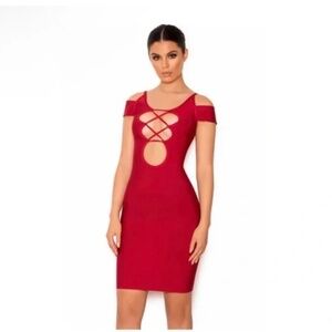 House of CB Red Bandage Dress